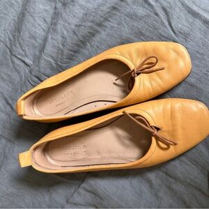 Everlane Mustard Yellow Leather Flats